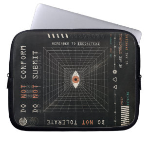 Housse Pour Ordinateur Portable L'Watcher - Techno-Brutalist Streetwear Design