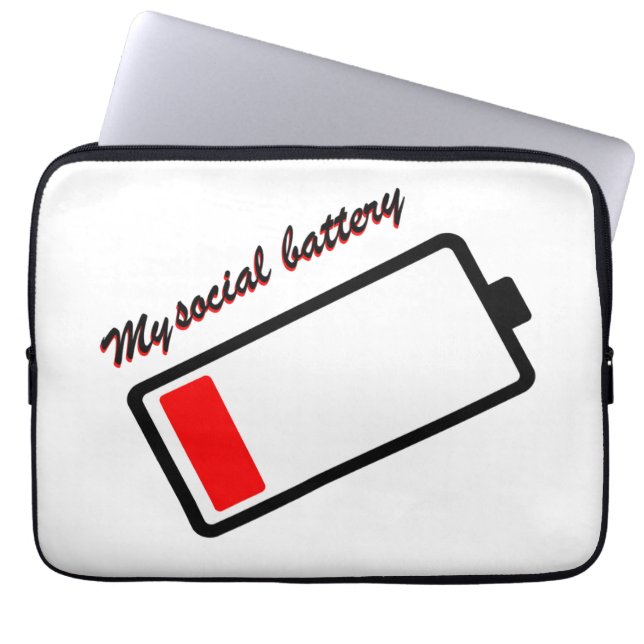 Housse Pour Ordinateur Portable Ma batterie sociale (Devant)