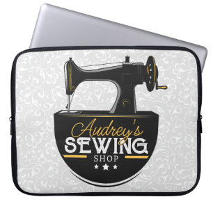 Housse Pour Ordinateur Portable Machine à coudre antique AJOUTER LE NOM Seamstress