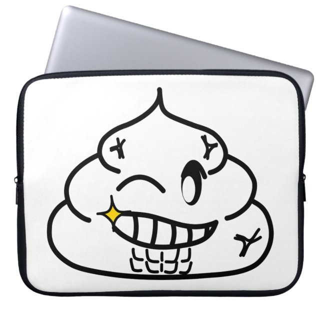 Housse Pour Ordinateur Portable Macho Poop - Brootsch le PooPoo (Devant)