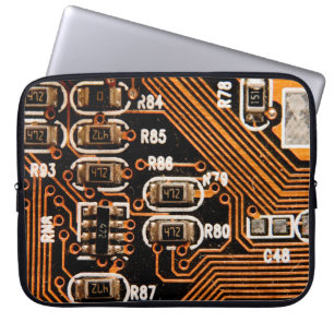 Housse Pour Ordinateur Portable macro prise de circuit, câbles, condensateurs, car