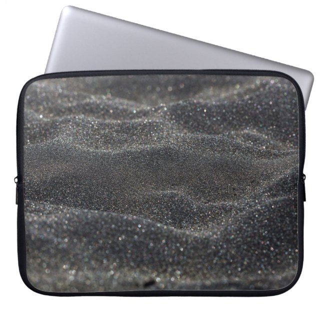 Housse Pour Ordinateur Portable Macro sable noir flou (Devant)