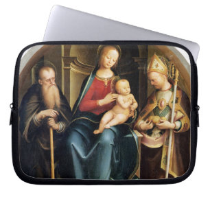 Housse Pour Ordinateur Portable Madonna et enfant avec l'abbé et le St N de St