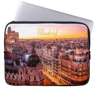 Housse Pour Ordinateur Portable Madrid Espagne Capitol City Skyline