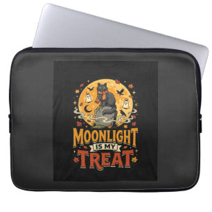 Housse Pour Ordinateur Portable Magie de la Lune du Chat Noir Halloween
