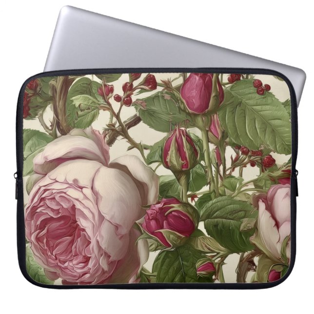 Housse Pour Ordinateur Portable Magnifique conception florale botanique (Devant)