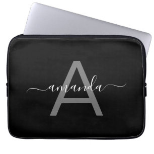 Housse Pour Ordinateur Portable Magnifique Élégant Ajoutez Votre Nom & Monogramme 