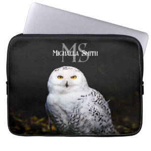 Housse Pour Ordinateur Portable Magnifique monogramme personnalisé de nom de hibou