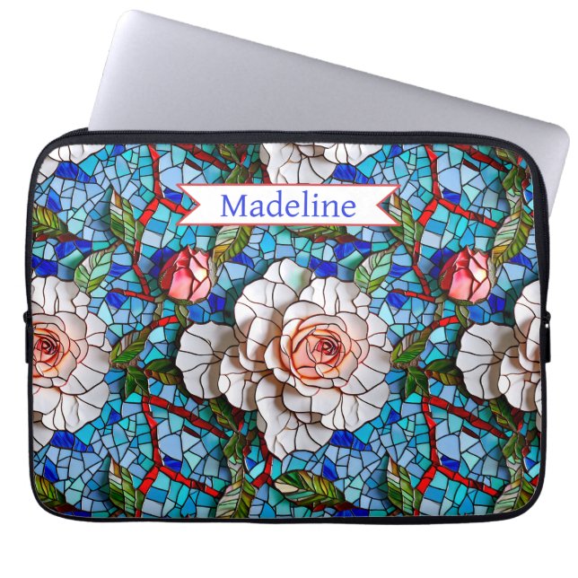 Housse Pour Ordinateur Portable Magnifique Mosaic Flowers Motif Personnalisé (Devant)