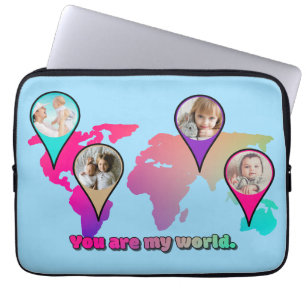 Housse Pour Ordinateur Portable Magnifique Multicolor World Map Photo Collage