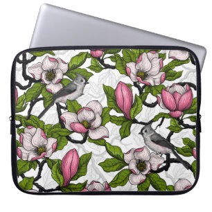 Housse Pour Ordinateur Portable Magnolia en floraison et tireur