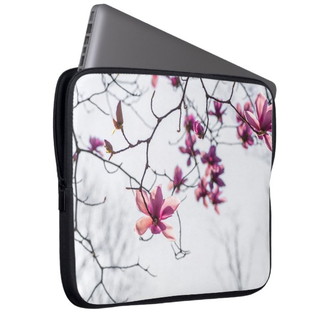 Housse Pour Ordinateur Portable Magnolias roses (Devant droit)