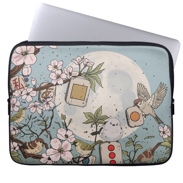 Housse Pour Ordinateur Portable Mahjong Lever de lune (Devant)