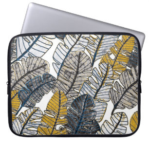 Housse Pour Ordinateur Portable Main tirée : Feuilles tropicaux