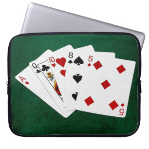 Housse Pour Ordinateur Portable Mains de poker - Carte haute - As