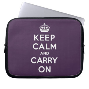 Housse Pour Ordinateur Portable Maintenez calme et continuez le pourpre de