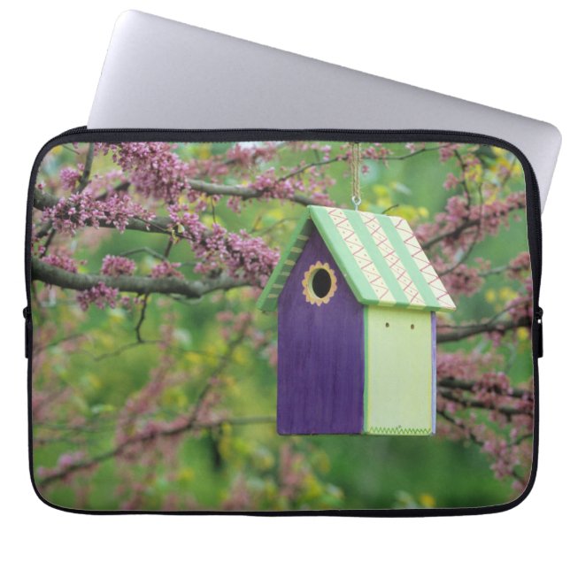 Housse Pour Ordinateur Portable Maison d'oiseau sur un arbre Redbud (Devant)