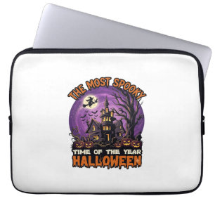 Housse Pour Ordinateur Portable Maison hantée de Halloween la plus effrayante Sorc
