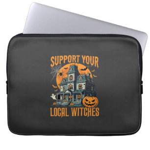 Housse Pour Ordinateur Portable Maison Hantée Halloween Soutenez Vos Sorcières Loc