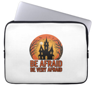 Housse Pour Ordinateur Portable Maison hantée Sois effrayé Design Halloween vintag