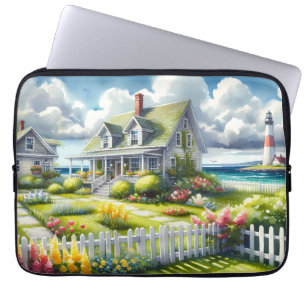 Housse Pour Ordinateur Portable Maisonnette avec vue sur le phare