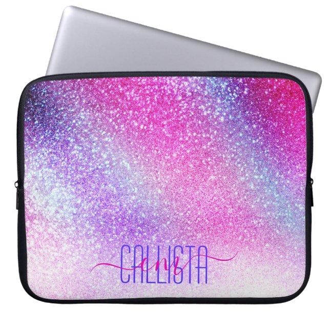 Housse Pour Ordinateur Portable Majestic rose violet Nebula Galaxy Parties scintil (Devant)