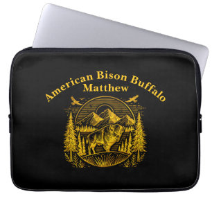 Housse Pour Ordinateur Portable Majestueux buffle d'or dans un paysage de montagne