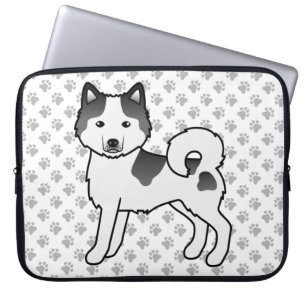 Housse Pour Ordinateur Portable Malamute d'Alaska pie noir mignon chien de dessin 