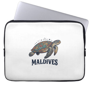 Housse Pour Ordinateur Portable Maldives Vintage Tortue de Mer Chemise de Voyage D