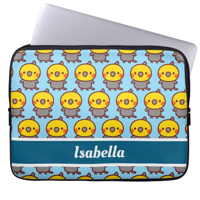 Housse Pour Ordinateur Portable mâle gris normal Cockatiel (Devant)