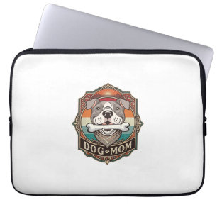 Housse Pour Ordinateur Portable Maman Chien Os Bandana Cadre Vintage_1