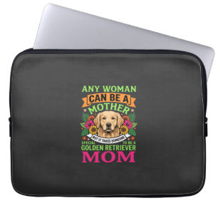 Housse Pour Ordinateur Portable Maman Golden Retriever Fleurie Amoureuse des Chien