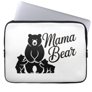 Housse Pour Ordinateur Portable Maman Ourse avec Oursons Famille d'Ours Mignonne
