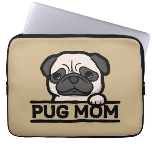 Housse Pour Ordinateur Portable MAMAN PUG – Cadeau drôle et mignon pour les amateu
