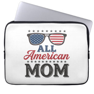 Housse Pour Ordinateur Portable Maman tout à fait américaine Design de t-shirt vin