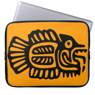Housse Pour Ordinateur Portable Manche Ancien Mexicain Poisson Motif Ordinateur