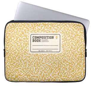 Housse Pour Ordinateur Portable Manche de Carnet de composition jaune