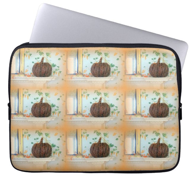 Housse Pour Ordinateur Portable manche de panier citrouille colonial (Devant)