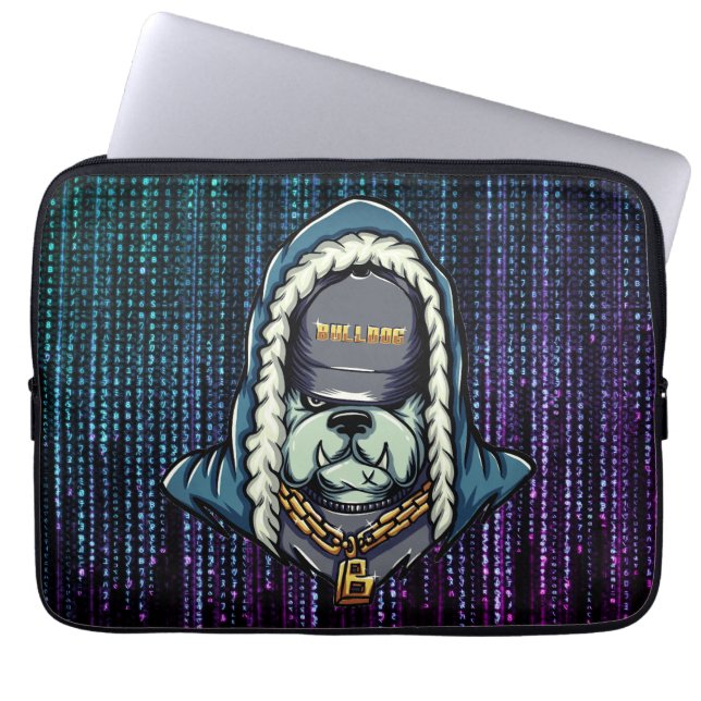 Housse Pour Ordinateur Portable Manche de pirate informatique Bulldog Cyberpunk (Devant)
