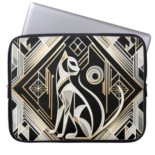 Housse Pour Ordinateur Portable Manche d'ordinateur portable Abstrait de chat noir
