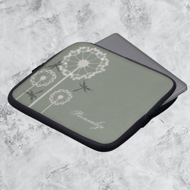 Housse Pour Ordinateur Portable Manche d'ordinateur portable Dragonflies vert (Green Dragonflies Personalized Laptop Sleeve)