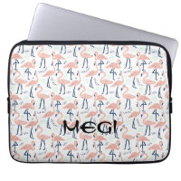 Manche d'ordinateur portable flamingo rose pâle
