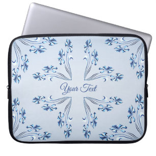 Housse Pour Ordinateur Portable Manche d'ordinateur portable Floral bleu