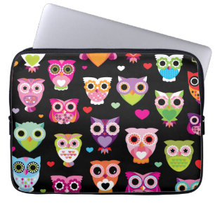 Housse Pour Ordinateur Portable Manche d'ordinateur portable motif pour hibou rétr