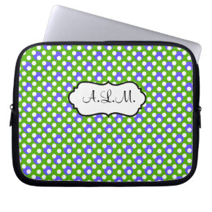 Housse Pour Ordinateur Portable Manche d'ordinateur portable Pois vert, bleu, blan