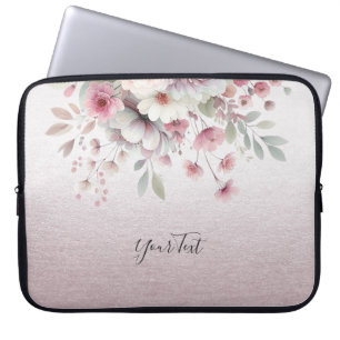 Housse Pour Ordinateur Portable Manche d'ordinateur portable rose blanc moderne