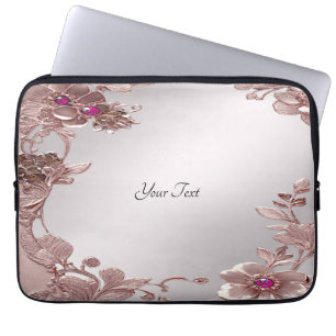 Housse Pour Ordinateur Portable Manche d'ordinateur portable rose et fleuri