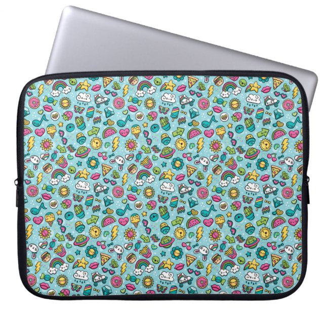 Housse Pour Ordinateur Portable Manche électronique Doodles totalement mignonne (Devant)