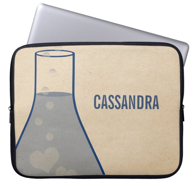 Housse Pour Ordinateur Portable Manche électronique Whimsical Beaker, Bleu (Devant)