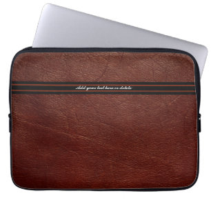 Housse Pour Ordinateur Portable Manche en cuir Brown Faux - Personnaliser